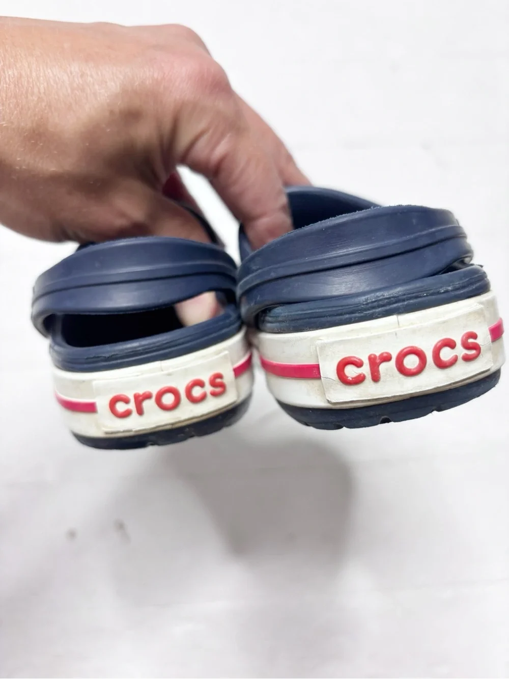 Crocs Crocband Clogs Navy White Red Size 8/9
